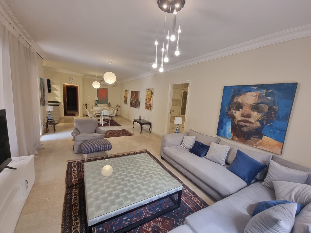 Modern Furnished Apartment With Shared Swimming Pool For Rent In Sarayat El Maadi - 5078 Featured Image