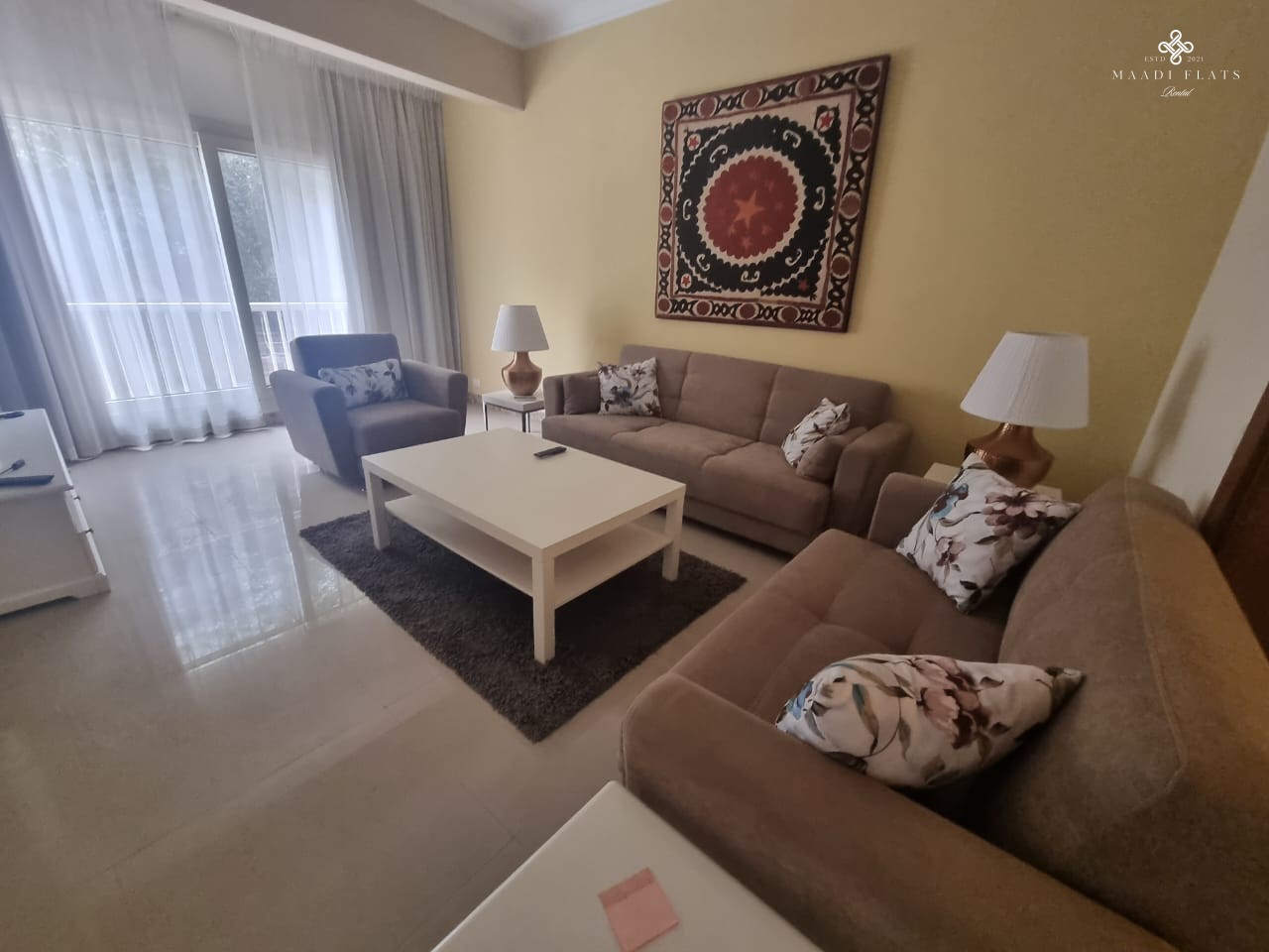 شقة مفروشة بالكامل للإيجار في سرايات المعادي – غرفتين نوم – موقع هادئ – ١٢٠٠ دولار شهريًا-5085-gallery-1