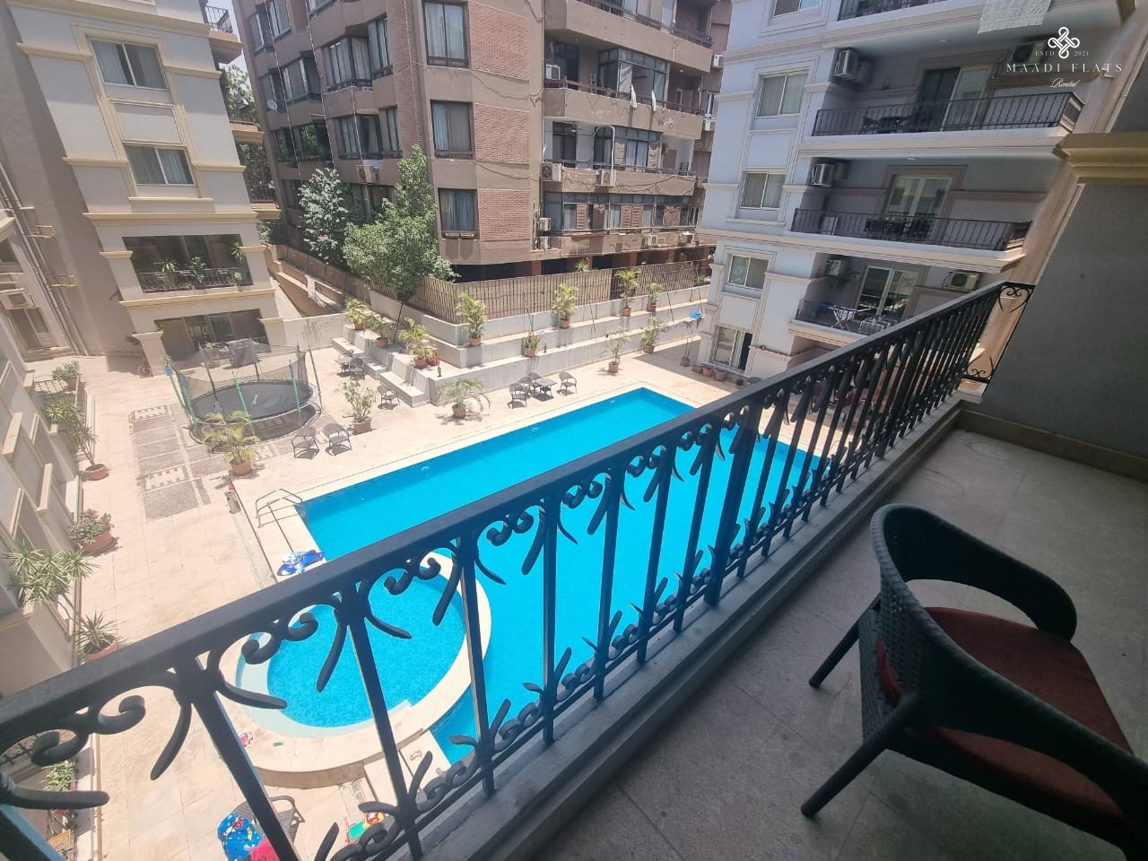 شقة مفروشة بالكامل بحمام سباحة مشترك للإيجار في سرايات المعادي القاهرة مصر-5093-gallery-22