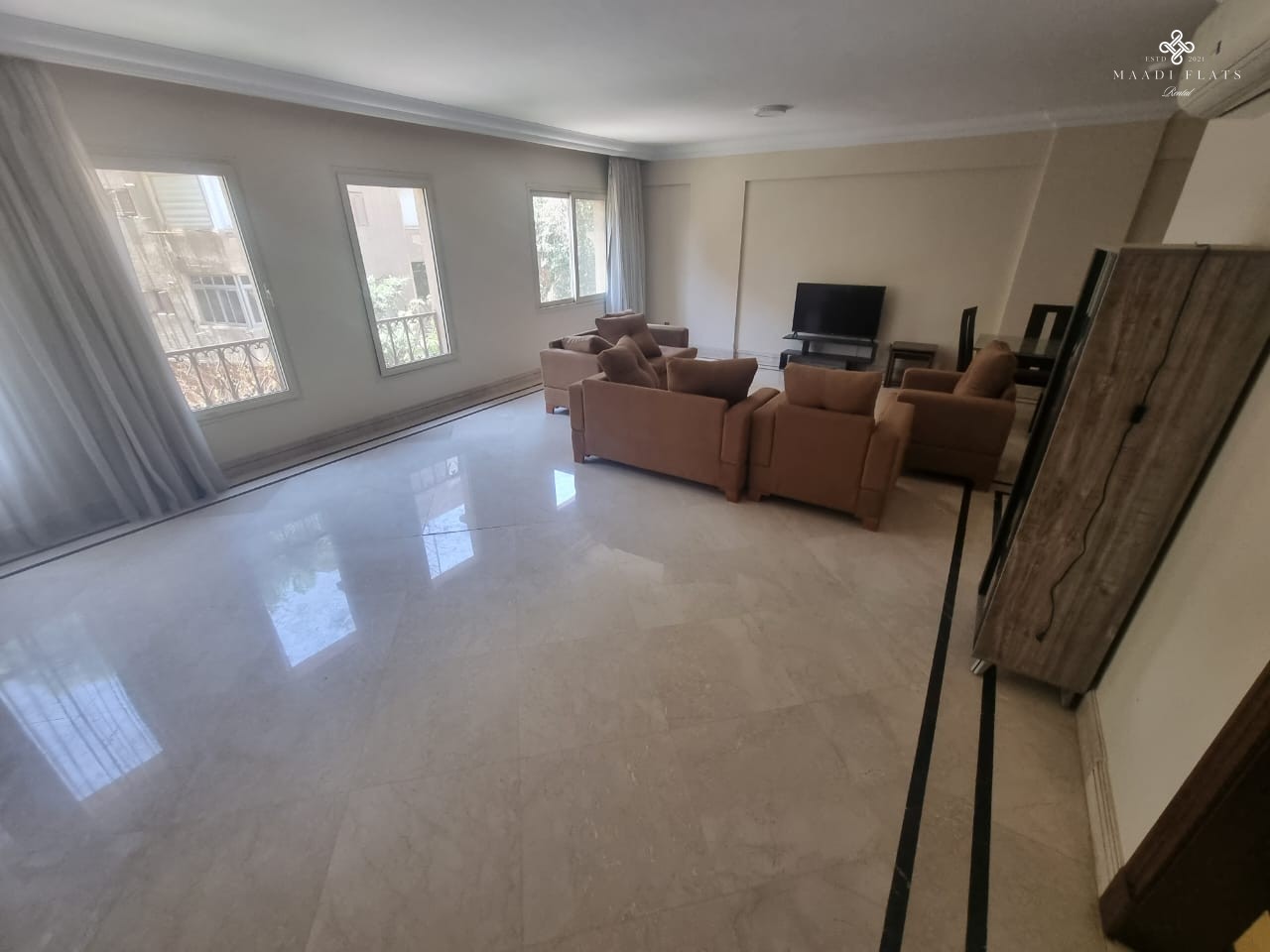 شقة مفروشة بالكامل بحمام سباحة مشترك للإيجار في سرايات المعادي القاهرة مصر-5093-gallery-3