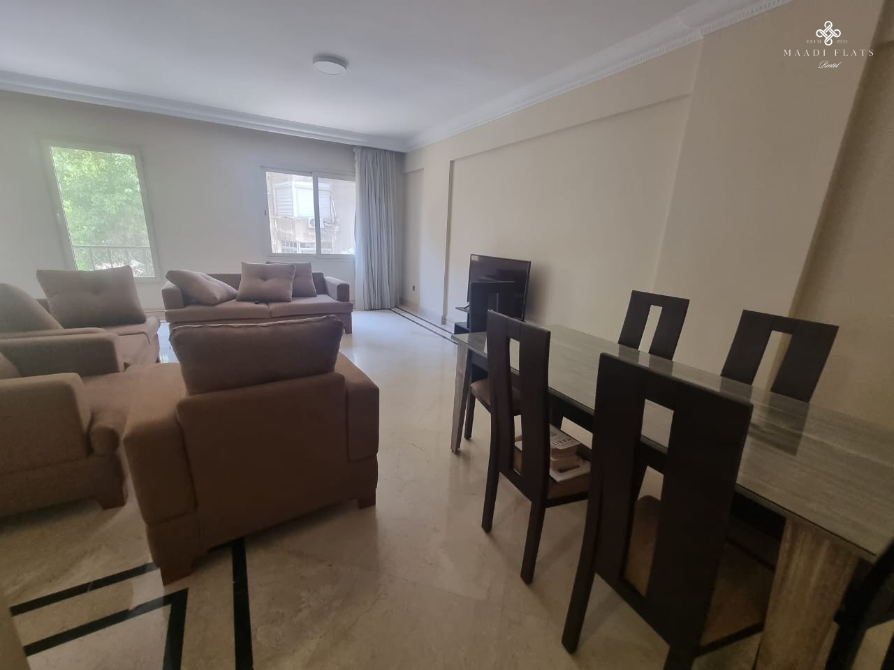 شقة مفروشة بالكامل بحمام سباحة مشترك للإيجار في سرايات المعادي القاهرة مصر-5093-gallery-6