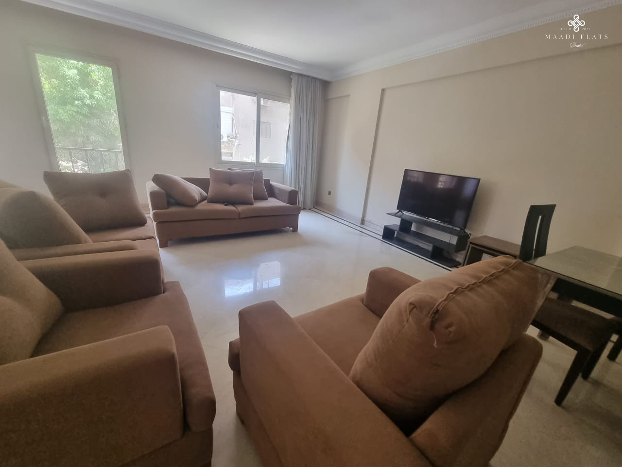 شقة مفروشة بالكامل بحمام سباحة مشترك للإيجار في سرايات المعادي القاهرة مصر-5093-gallery-7