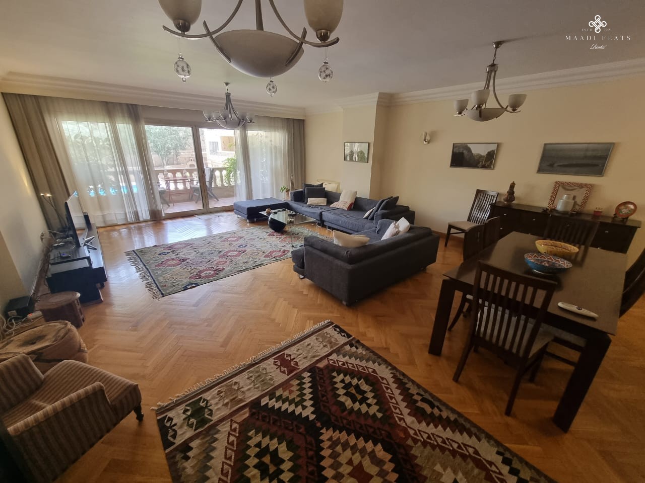 شقة فاخرة مفروشة للإيجار في كومباوند – سرايات المعادي – ٤ غرف – ٢٦٥ متر – ٣٠٠٠ دولار شهريًا-5094-gallery-1