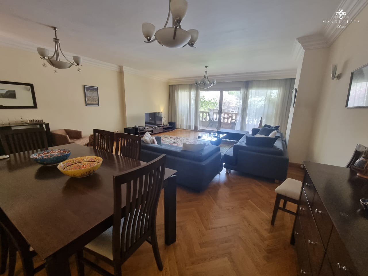 شقة فاخرة مفروشة للإيجار في كومباوند – سرايات المعادي – ٤ غرف – ٢٦٥ متر – ٣٠٠٠ دولار شهريًا-5094-gallery-3