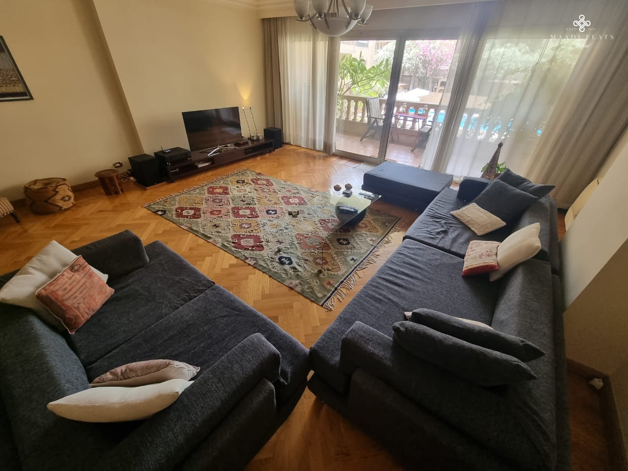 شقة فاخرة مفروشة للإيجار في كومباوند – سرايات المعادي – ٤ غرف – ٢٦٥ متر – ٣٠٠٠ دولار شهريًا-5094-gallery-5