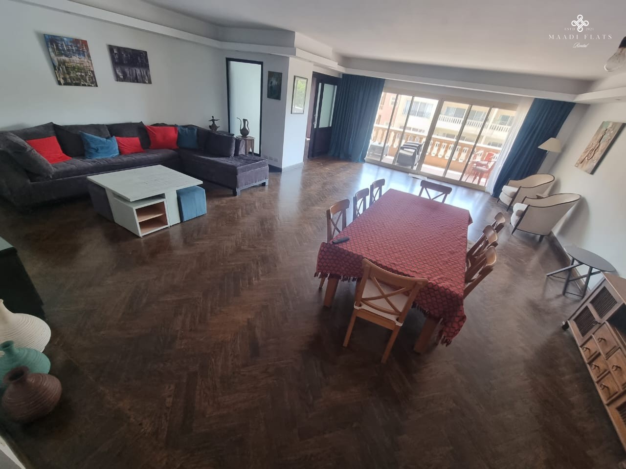 شقة حديثة مفروشة بحمام سباحة مشترك للإيجار في سرايات المعادي القاهرة مصر-5079-gallery-1