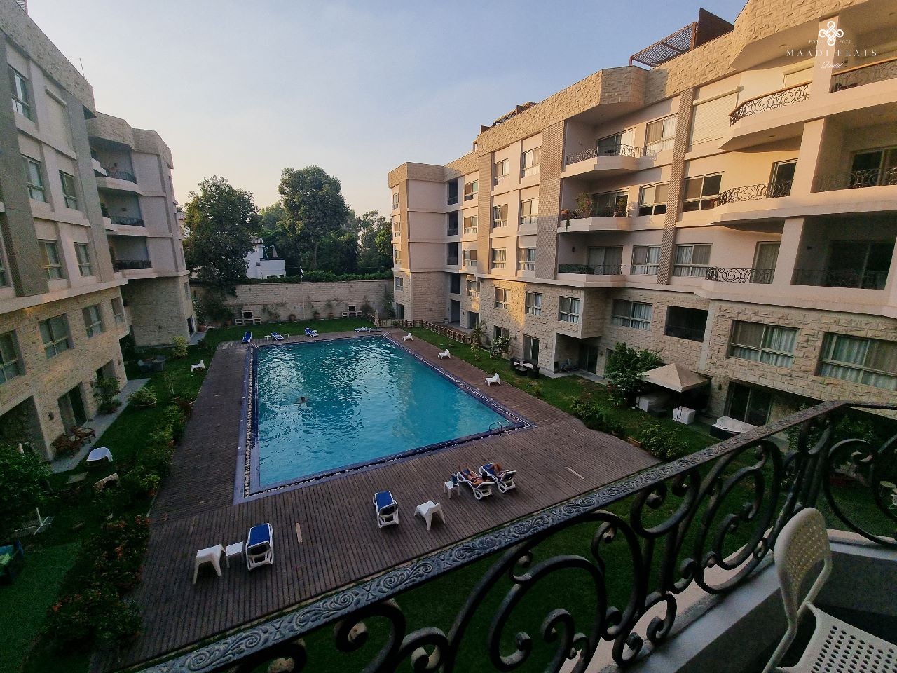 Spacious Modern Furnished Apartment For Rent With Shared Swimming Pool For Rent In Sarayat El Maadi Cairo Egypt-5102-gallery-4