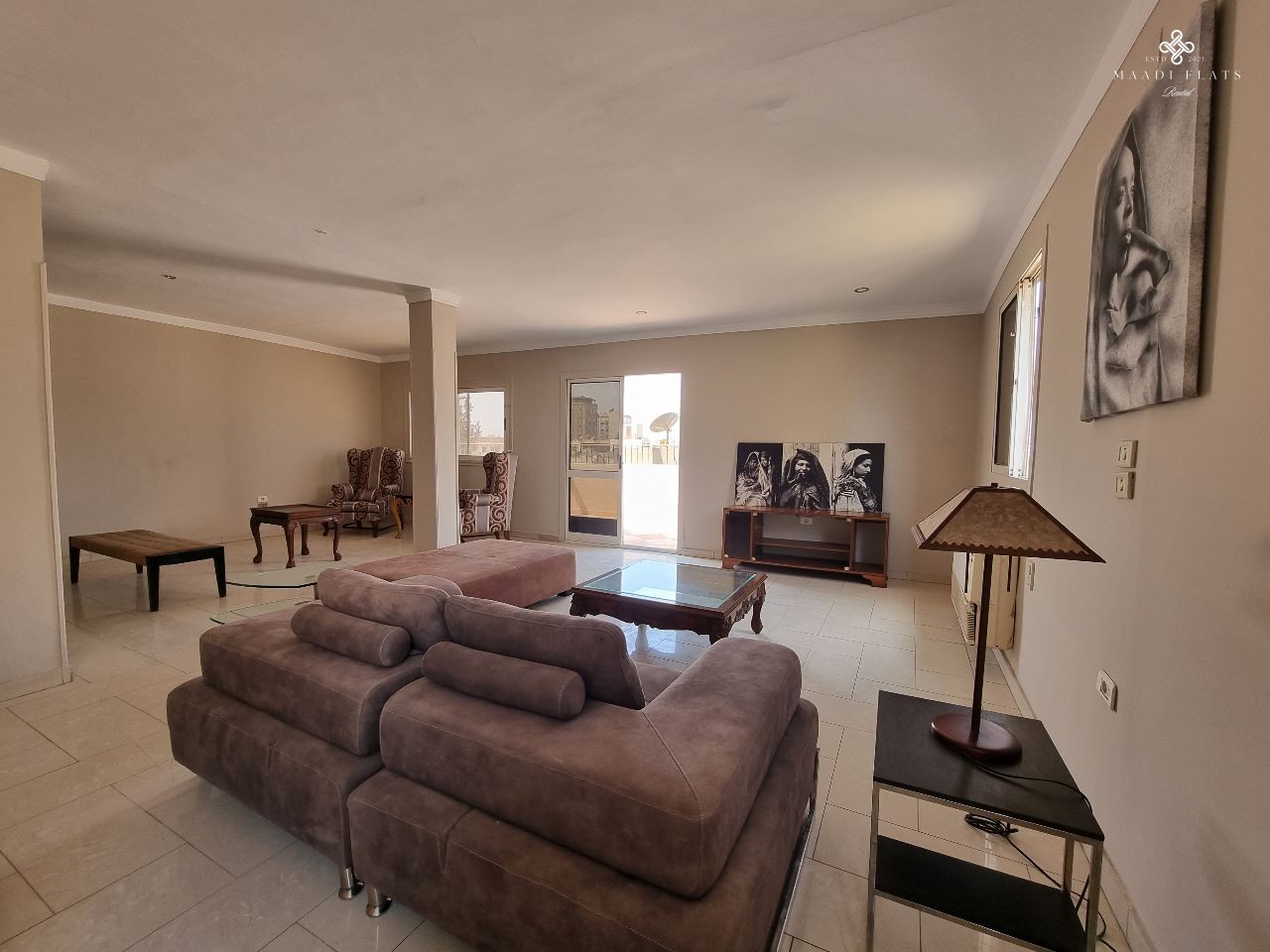 شقة بنتهاوس حديثة مفروشة بثلاث غرف نوم للإيجار بالقرب من كلية القاهرة الأمريكية (c.a.c.) دجلة المعادى-5106-gallery-2